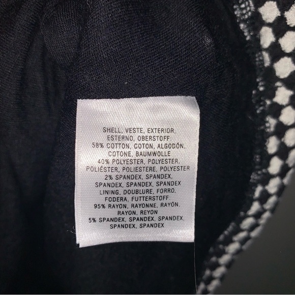 Deletta Black and White Fitted Peplum Blouse S - Picture 5 of 7